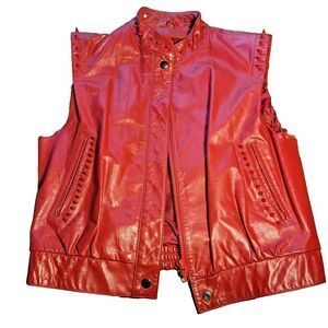 Thriller Reworked Wilson Leather Red Michael Jackson Studded Vest Size 8